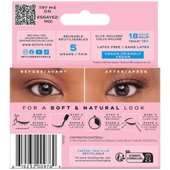 Eylure Naturals Lashes 023 (Shorter Lash Band) (Back of Packaging)