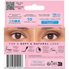 Eylure Naturals Lashes 032 (Shorter Lash Band) (Back of Packaging)