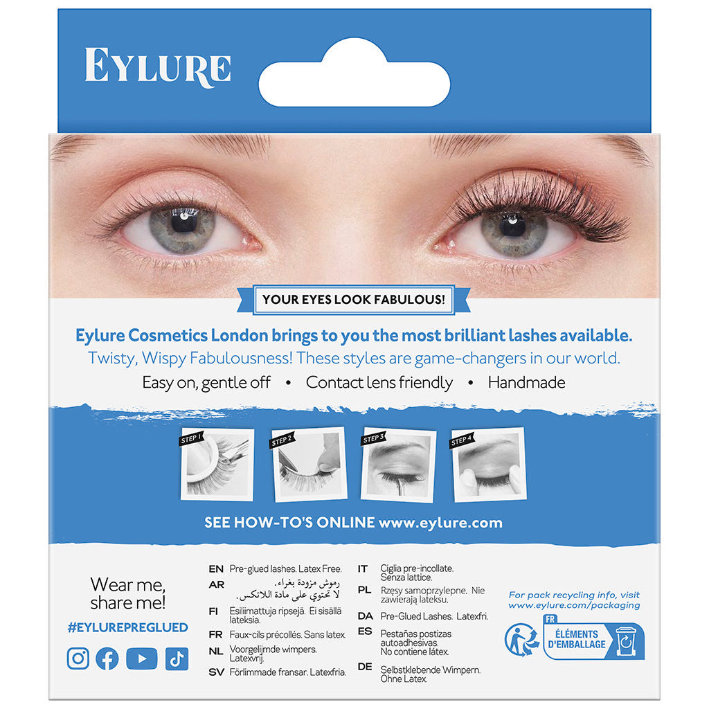 Eylure Pre-Glued Texture Lashes 177 (Back of Packaging)