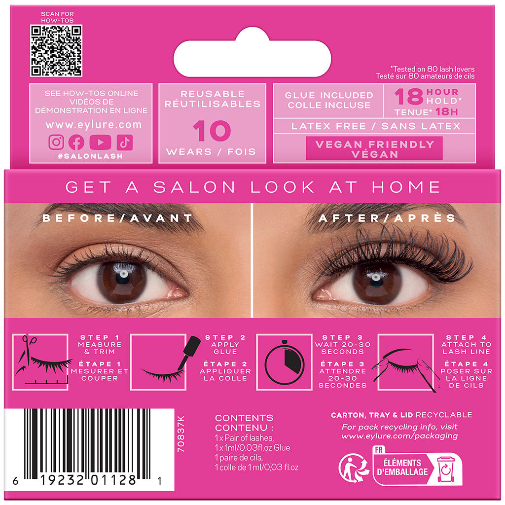 Eylure Salon Lash No. 20 (Back of Packaging)