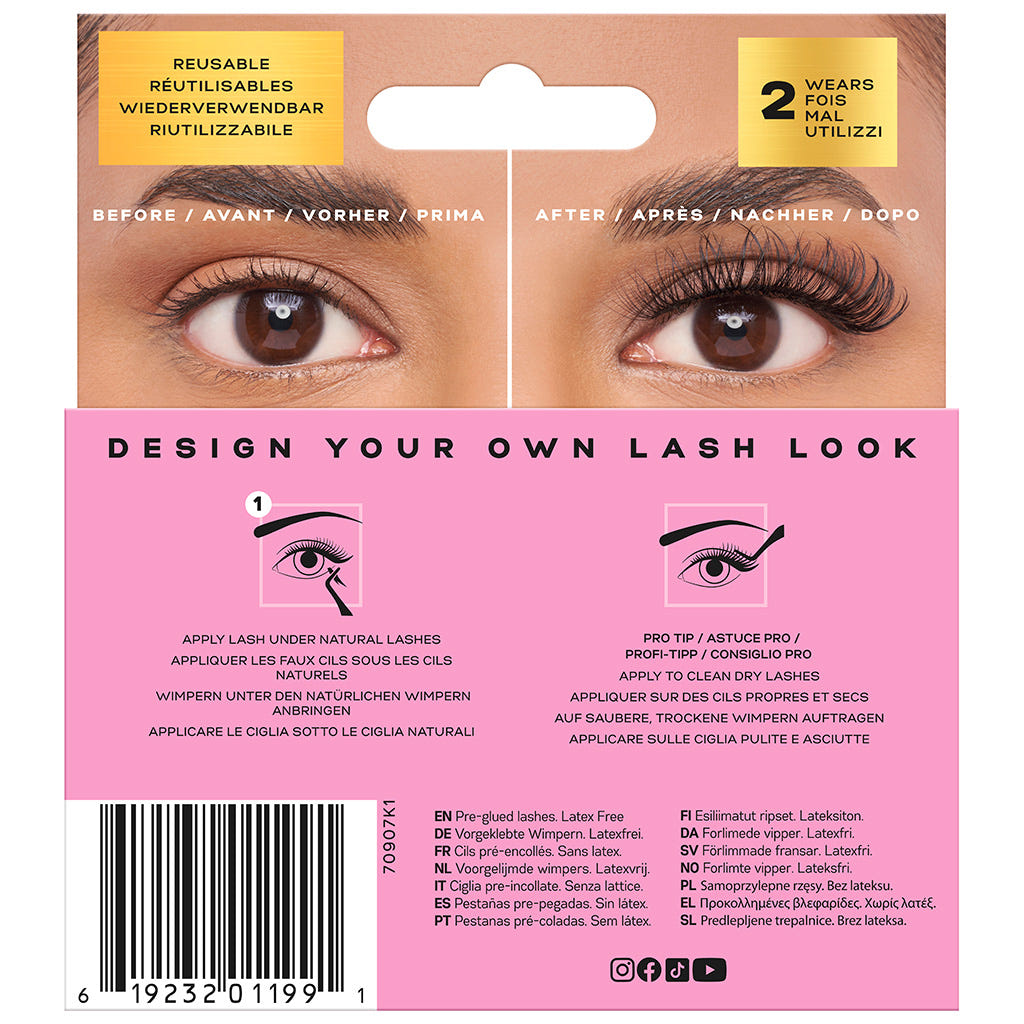Eylure Underlash Pre-Glued Cluster Lashes - Extreme Salon Curl (Back)