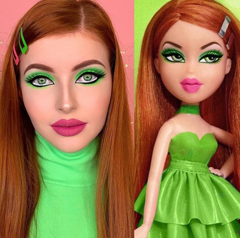 Neon Green Bratz Doll Ginger Hair