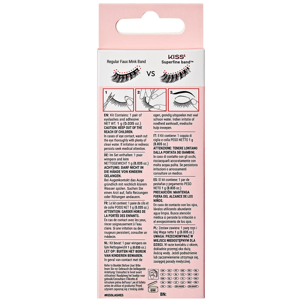 Kiss Bare Collection Lashes - 03 (Back of Packaging)
