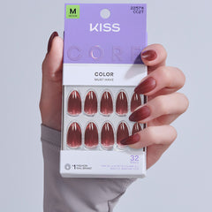 Kiss Core Colour False Nails - Pinot Noir (Model Shot 3)