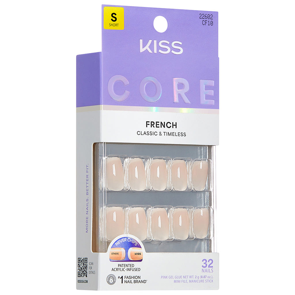 Kiss Core French False Nails - My Darling (Angled Shot 1)