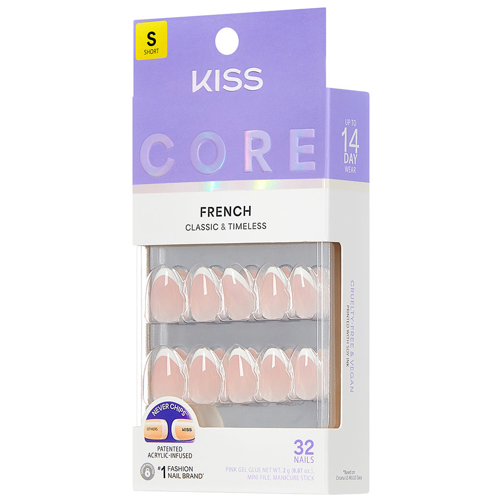 Kiss Core French False Nails - Passionate (Angled Shot 2)
