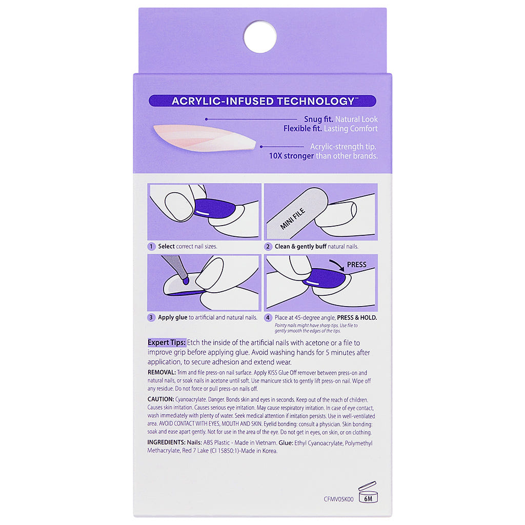 Kiss Core French False Nails - Reunion (Back)