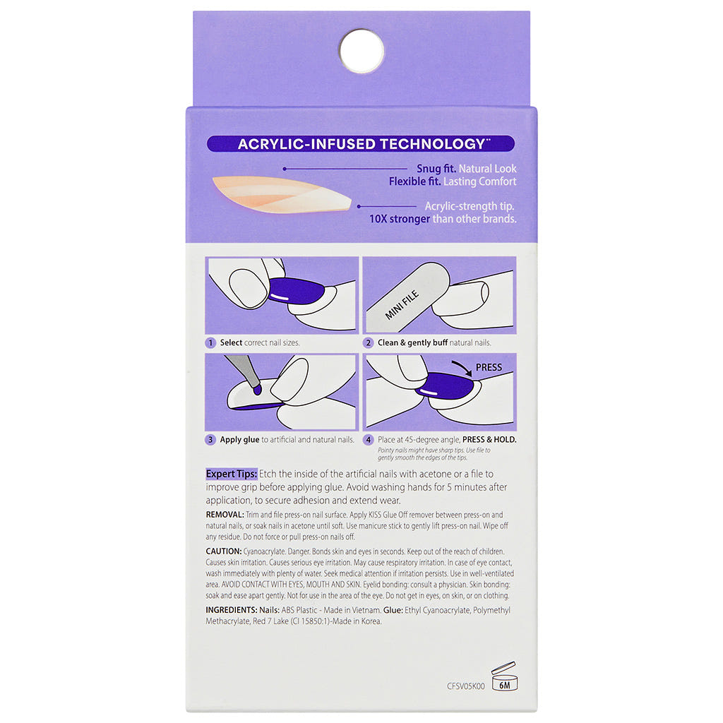 Kiss Core French False Nails - Snapshot (Back)