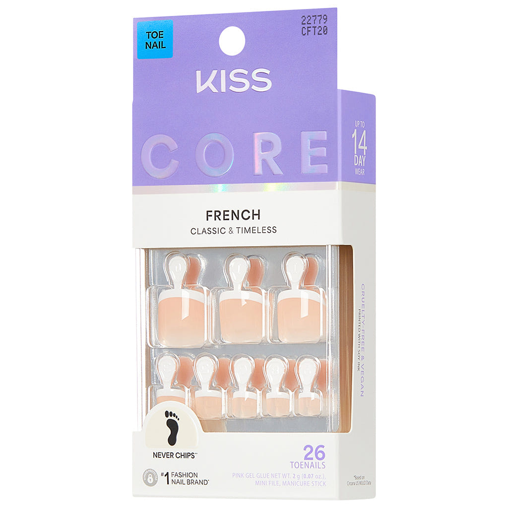 Kiss Core French False Nails Toe Nails - Two of a Kind (Angled Shot 2)