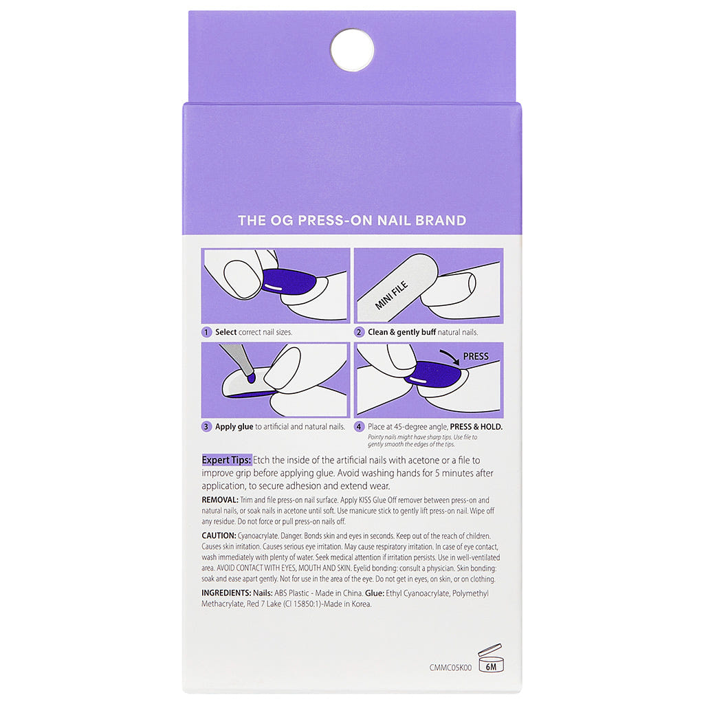 Kiss Core Magnetic False Nails - Apple Blossom (Back)