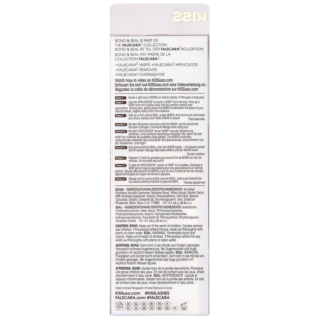Kiss Falscara - Bond and Seal (Back of Packaging)