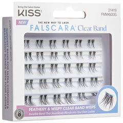 Kiss Falscara - Feathery & Wispy Clear Band Wisps (30 Pack) - Angled Packaging Shot 1