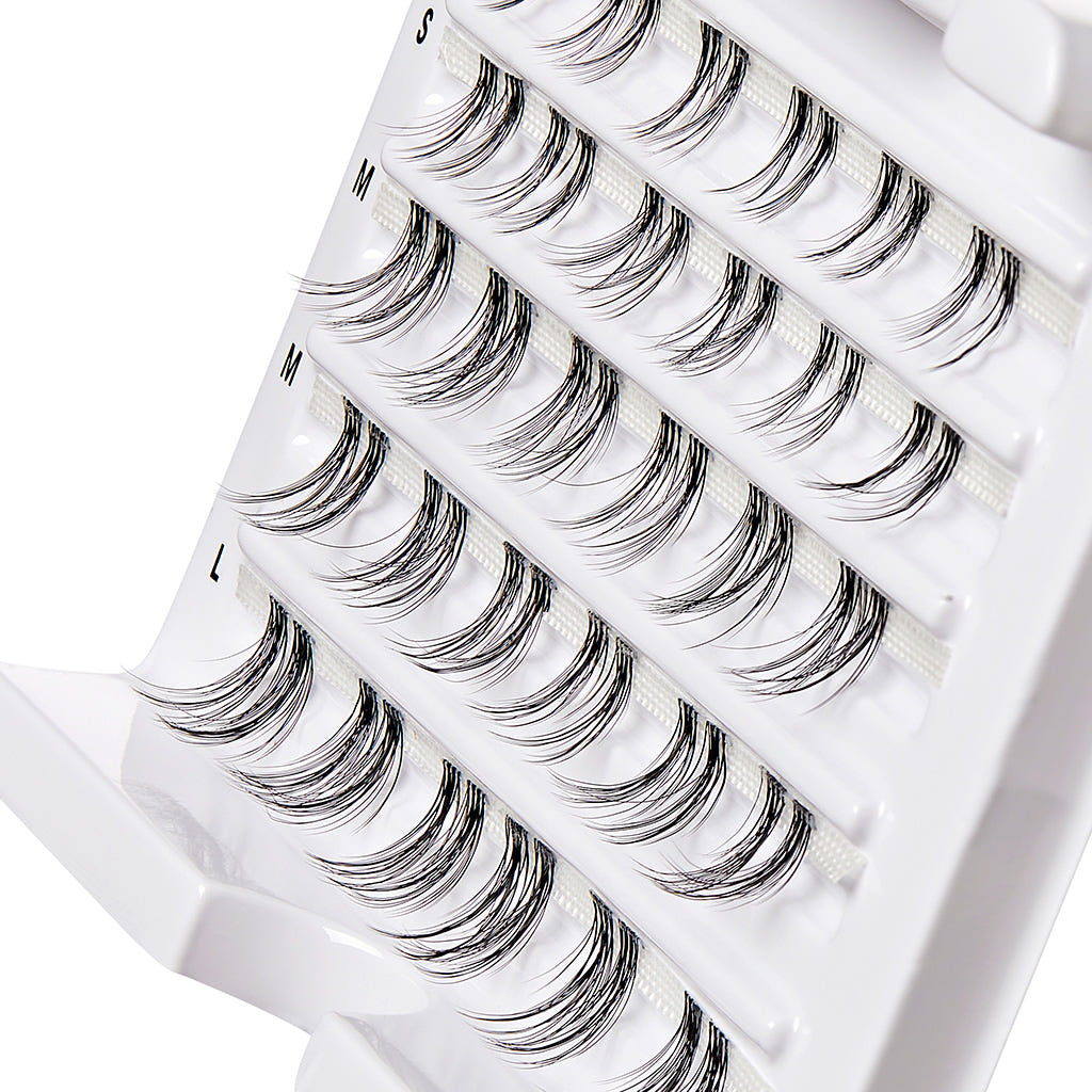 Kiss Falscara - Feathery & Wispy Clear Band Wisps (30 Pack) - Angled Tray Shot
