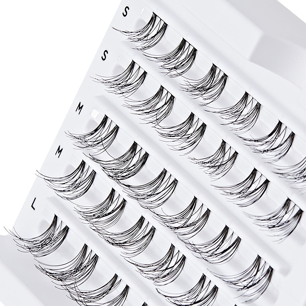Kiss Falscara - Natural Wispy Wisps Multipack (30 Pack) - Angled Tray Shot