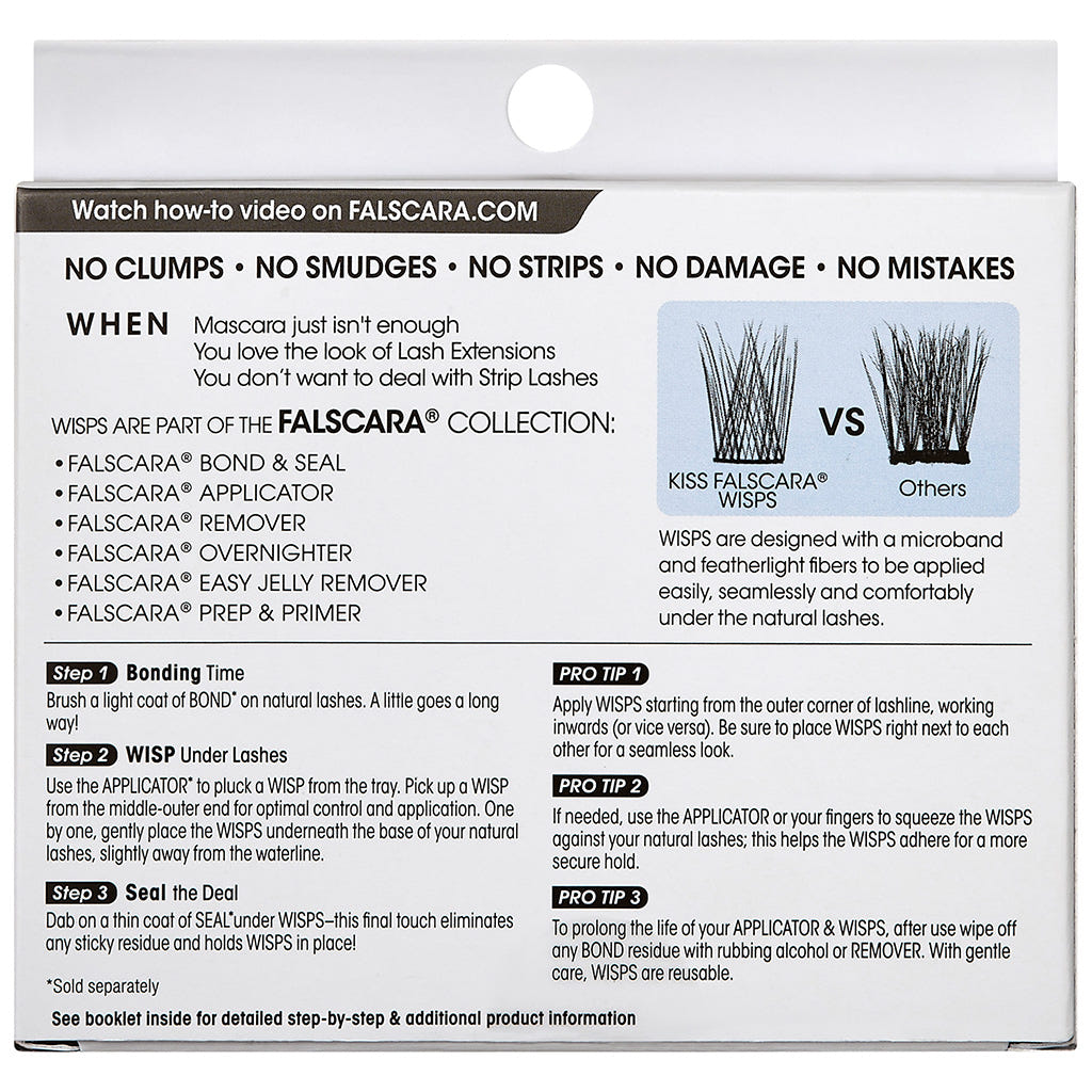 Kiss Falscara - Natural Wispy Wisps Multipack (30 Pack) - Back of Packaging