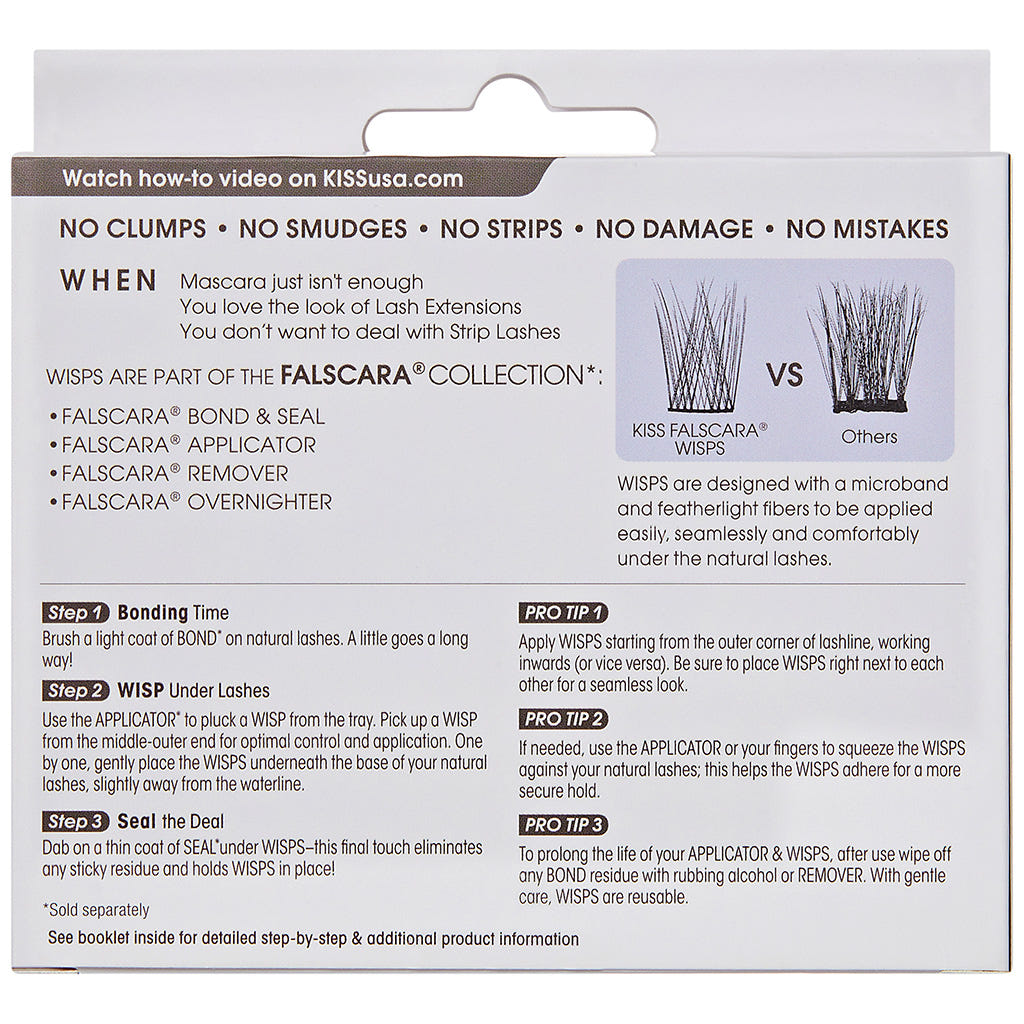 Kiss Falscara - Shorty Wisps Multipack (30 Pack) - Back of Packaging
