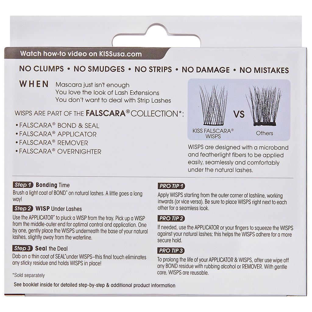 Kiss Falscara - So X-Tra Wisps Multipack (30 Pack) - Back of Packaging