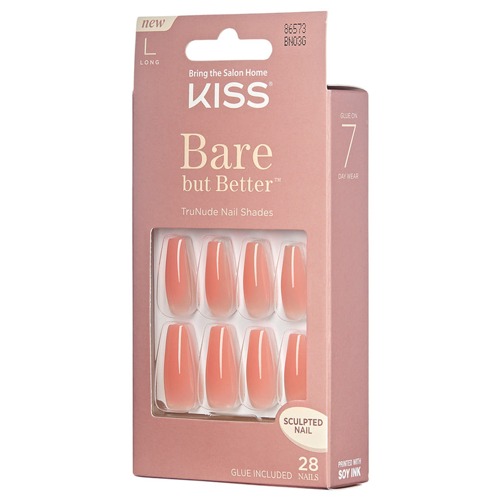 Kiss False Nails Bare But Better - Nude Glow (Angled Packaging 2)