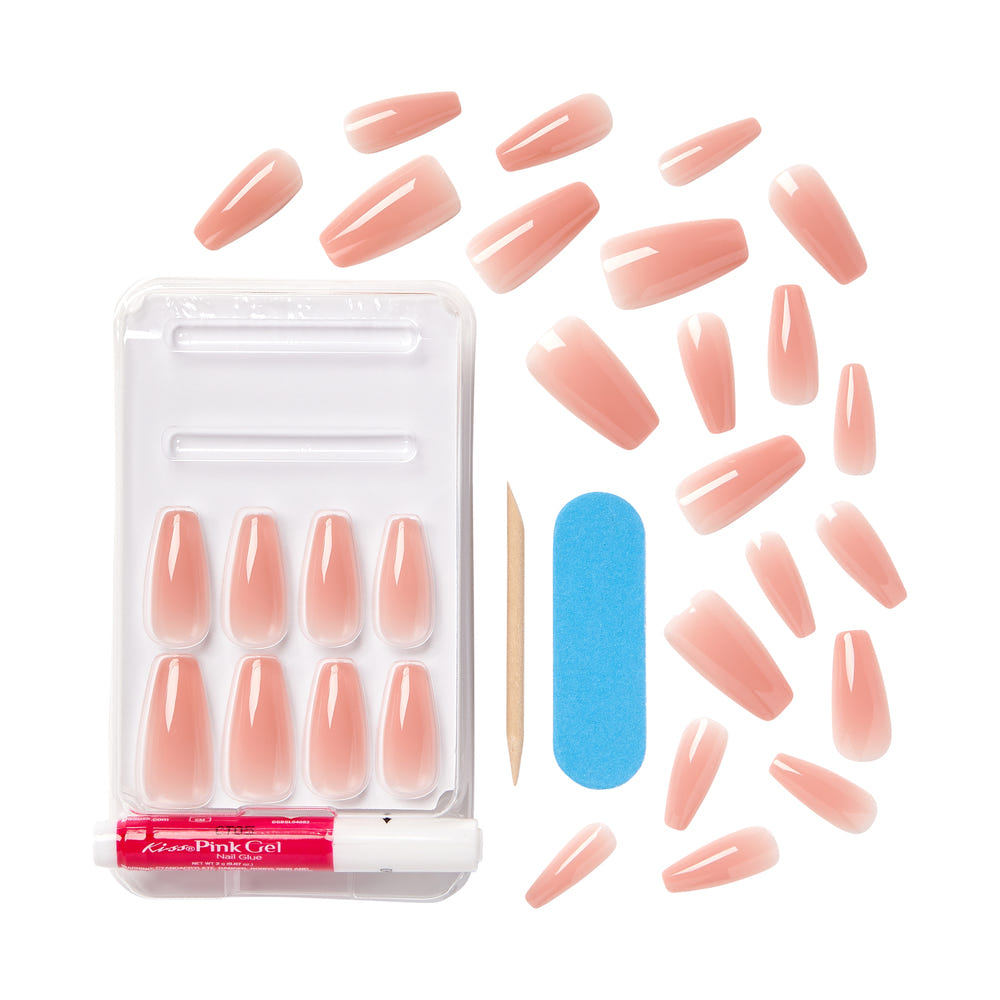 Kiss False Nails Bare But Better - Nude Glow (Components)
