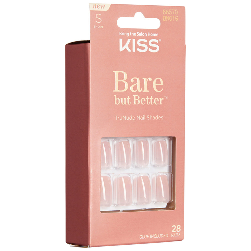Kiss False Nails Bare But Better - Nudies | False Eyelashes