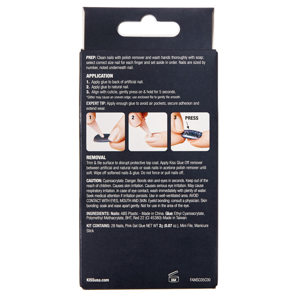 Kiss False Nails Gel Fantasy Allure - Transformation (Back of Packaging)