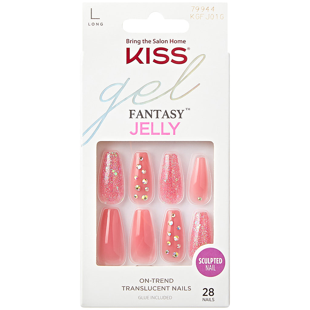 Kiss False Nails Gel Fantasy Jelly Nails - Be Jelly