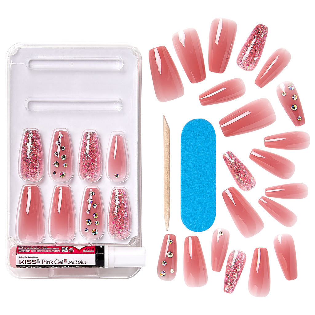 Kiss False Nails Gel Fantasy Jelly Nails - Be Jelly (Components)