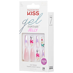 Kiss False Nails Gel Fantasy Jelly Nails - Jelly Cookie (Angled Packaging Shot 2)