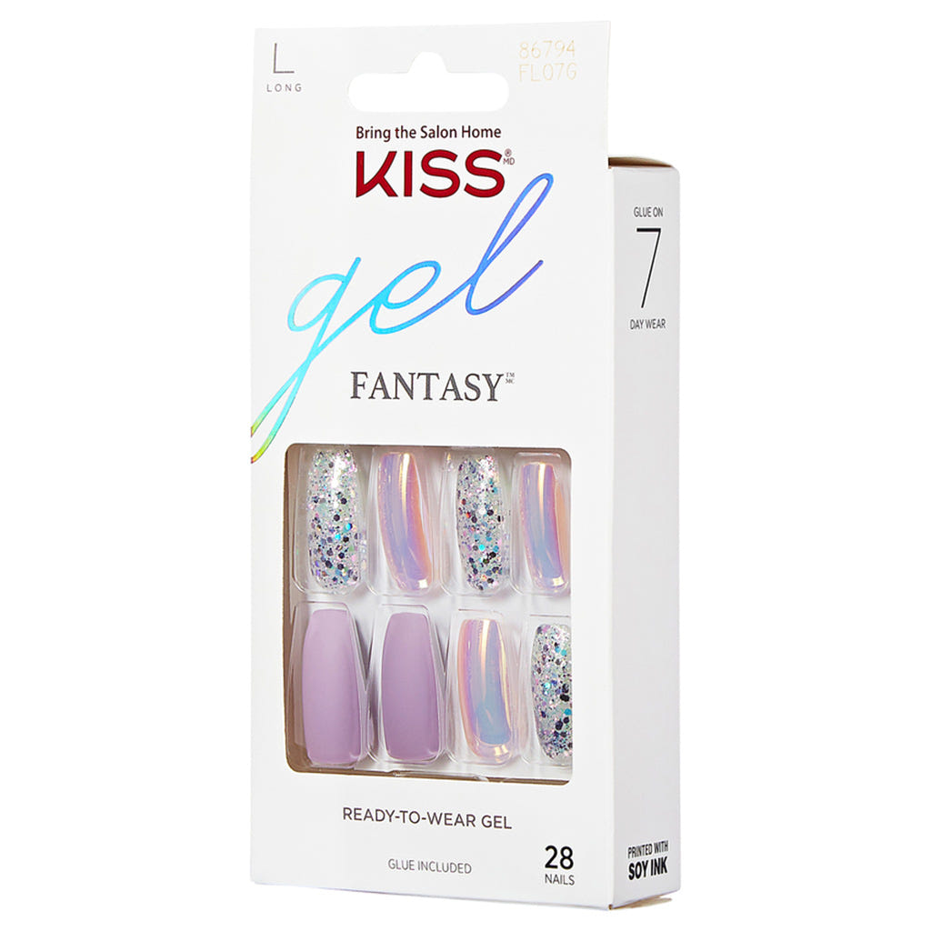 Kiss False Nails Gel Fantasy Nails - Rainbow Rings (Angled Packaging 2)