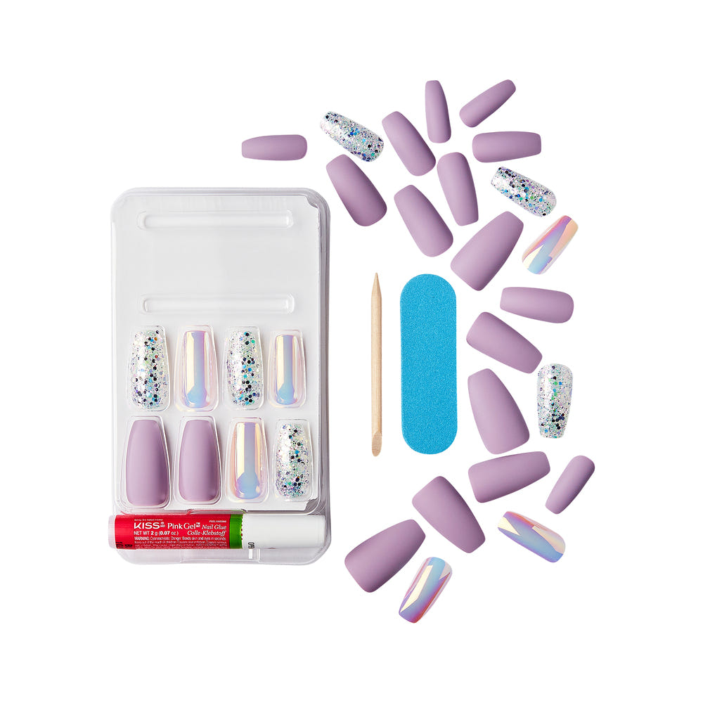 Kiss False Nails Gel Fantasy Nails - Rainbow Rings (Components)
