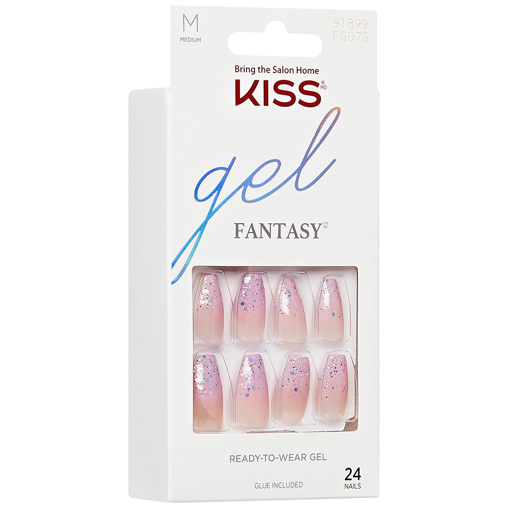 Kiss False Nails Gel Fantasy Nails - Winter Sparks (Angled Packaging Shot 1)