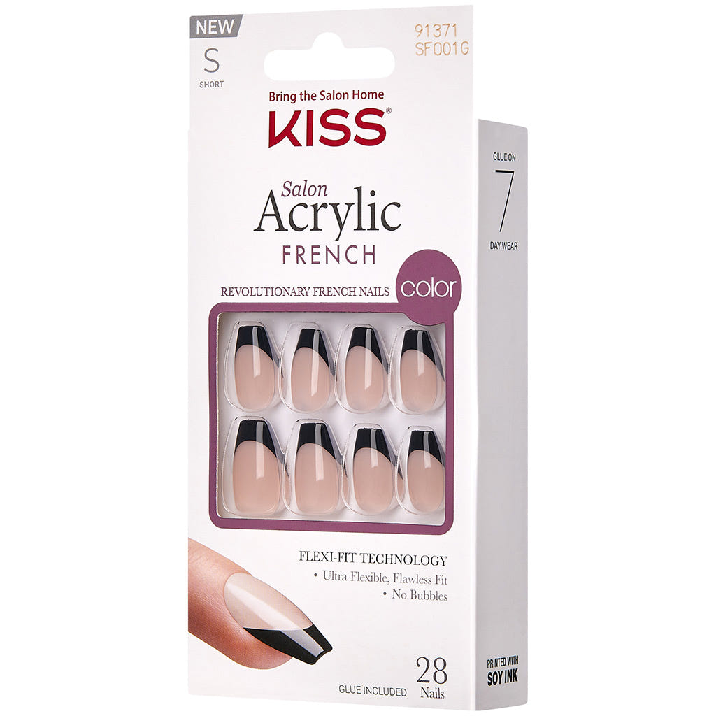 Kiss False Nails Salon Acrylic French Nails - Flame (Angled Packaging Shot 2)