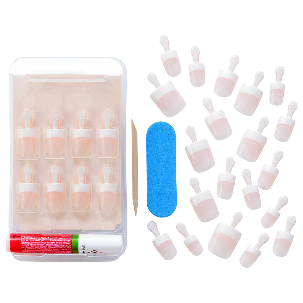 Kiss False Nails Salon Acrylic French Nails - Pet Peeve (Components)