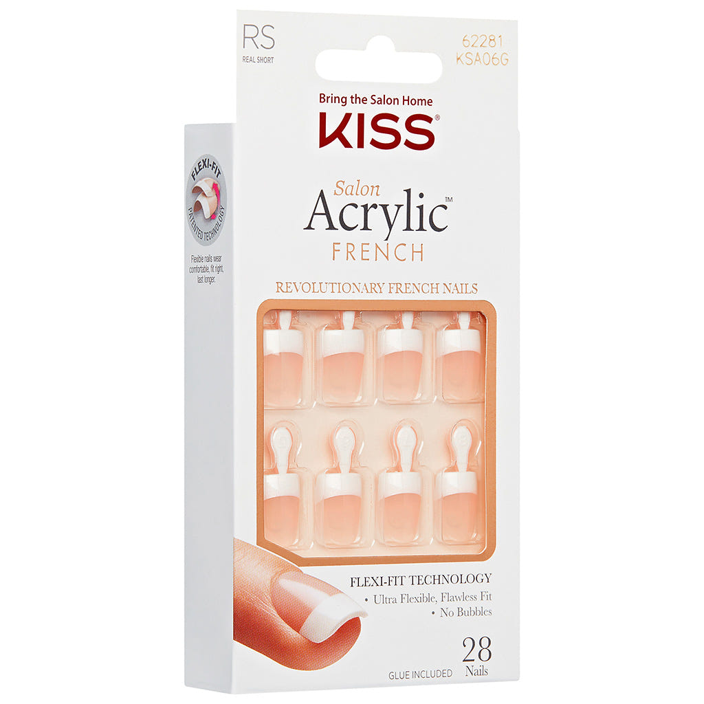 Kiss False Nails Salon Acrylic French Nails - Pet Peeve (Angled Shot 1)