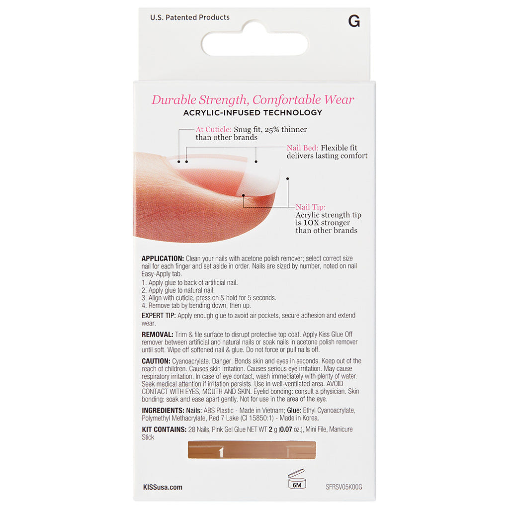 Kiss False Nails Salon Acrylic French Nails - Pet Peeve (Back)