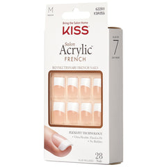 Kiss False Nails Salon Acrylic French Nails - Simple Life (Angled Packaging 2)