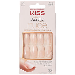 Kiss False Nails Salon Acrylic Nude French Nails - Leilani