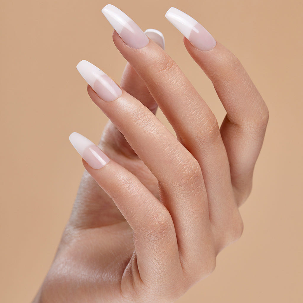 Kiss False Nails Salon Acrylic Nude French Nails - Leilani (Model Shot)