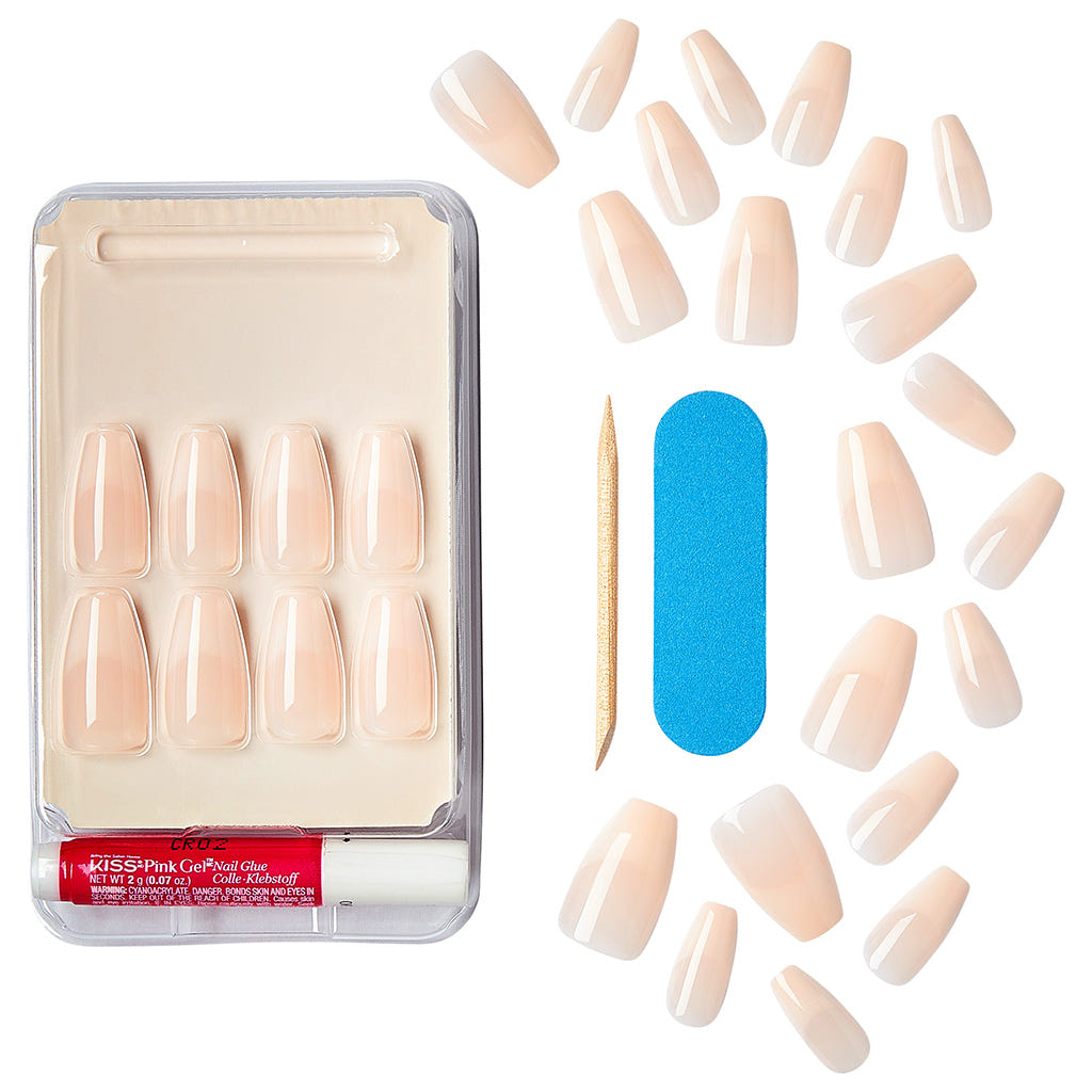 Kiss False Nails Salon Acrylic Nude French Nails - Leilani (Components)
