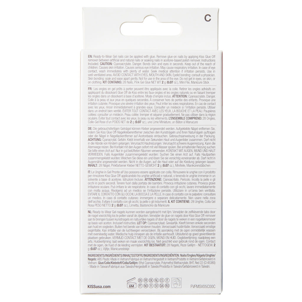Kiss False Nails Voguish Fantasy - Charmante (Back of Packaging)