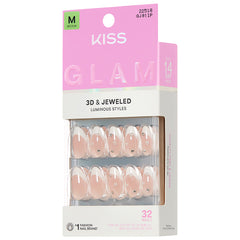 Kiss Glam 3D & Jewelled False Nails - Serendipity Awaits (Angled Shot 2)