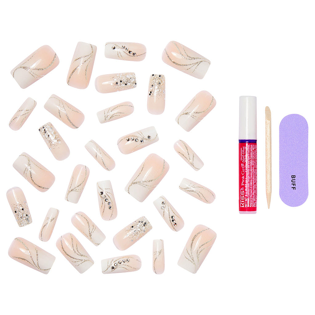 Kiss Glam 3D & Jewelled False Nails - Wrapped in Beauty (Components)