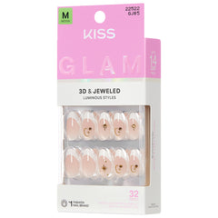Kiss Glam 3D & Jewelled False Nails - Zephyr (Angled Shot 2)