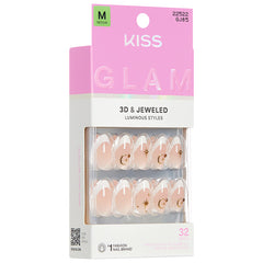 Kiss Glam 3D & Jewelled False Nails - Zephyr (Angled Shot 1)