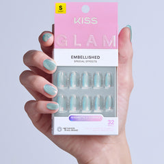 Kiss Glam Embellished False Nails - Celestique (Model Shot 3)