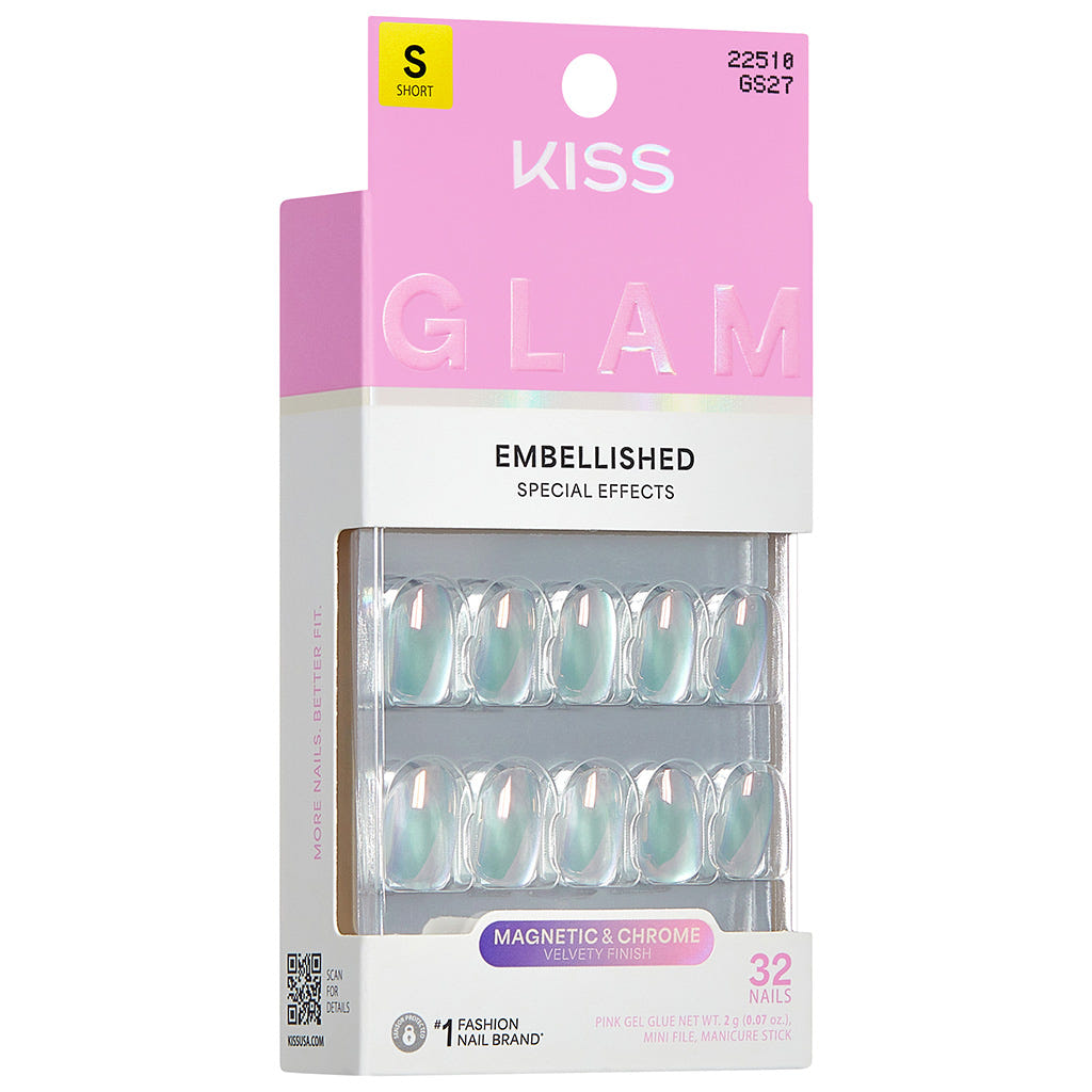 Kiss Glam Embellished False Nails - Celestique (Angled Shot 1)