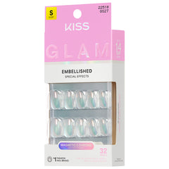 Kiss Glam Embellished False Nails - Celestique (Angled Shot 2)