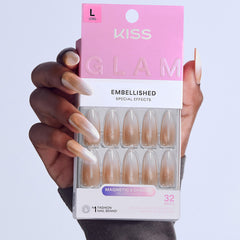 Kiss Glam Embellished False Nails - Day n Night (Model Shot 3)