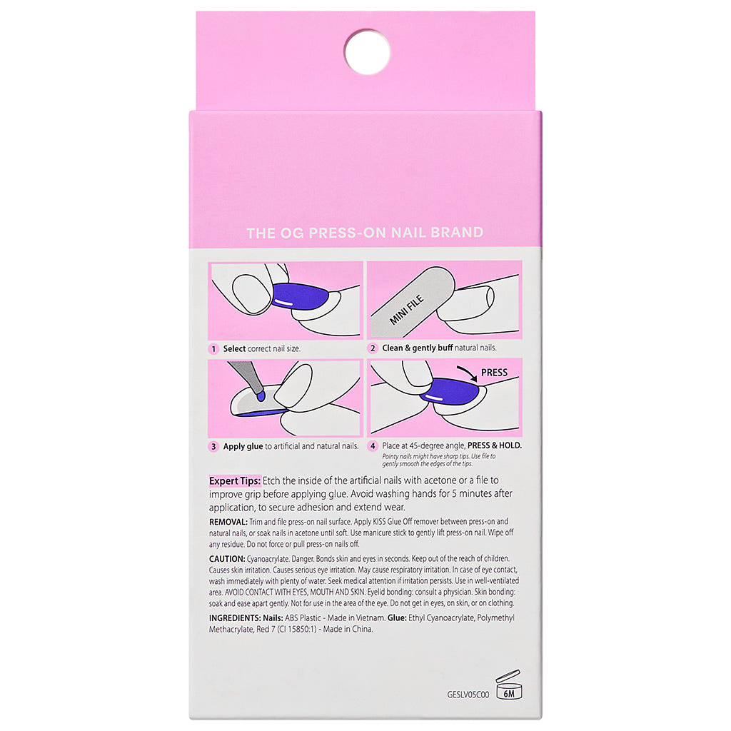 Kiss Glam Embellished False Nails - Day n Night (Back)
