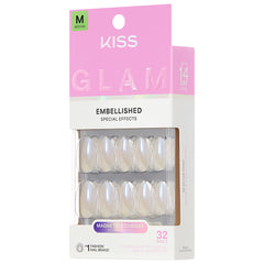 Kiss Glam Embellished False Nails - Dive (Angled Shot 2)